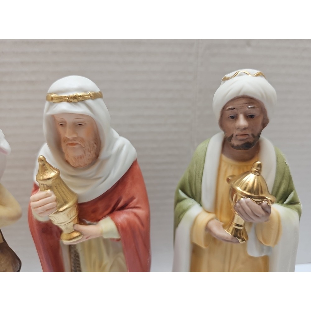 Vintage Homco Nativity 5260 Complete Set 10 Pieces Porcelain Bisque Matte Finish - Picture 4 of 13